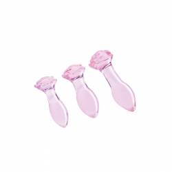 Plug Anal Dream Toys Glaze Rose 3 Pièces