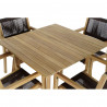 Ensemble Table  4 Chaises DKD Home Decor 90 x 90 x 75 cm Teck Corde