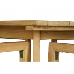 Ensemble Table  4 Chaises DKD Home Decor 90 x 90 x 75 cm Teck Corde