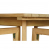 Ensemble Table  4 Chaises DKD Home Decor 90 x 90 x 75 cm Teck Corde