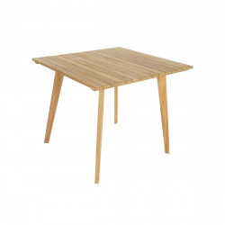 Ensemble Table  4 Chaises DKD Home Decor 90 x 90 x 75 cm Teck Corde
