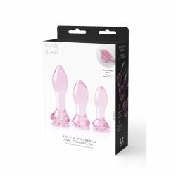 Plug Anal Dream Toys Glaze Rose 3 Pièces
