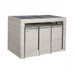 Ensemble Table  6 Chaises DKD Home Decor Acier rotin synthétique 143 x 80 x 100 cm
