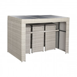 Ensemble Table  6 Chaises DKD Home Decor Acier rotin synthétique 143 x 80 x 100 cm