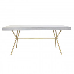 Table de Salle à Manger DKD Home Decor Gris Doré Blanc Laiton Bois de manguier (180 x 90 x 76 cm)