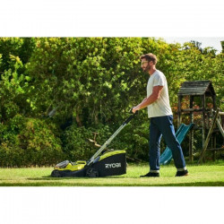 Tondeuse hybride RYOBI 18V One coupe 37cm - 2 batteries 5.0 Ah - 1 chargeur rapide RY18LMH37A-250