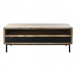 Table Basse DKD Home Decor Noir Marron Clair Métal Bois de manguier 120 x 60 x 45 cm