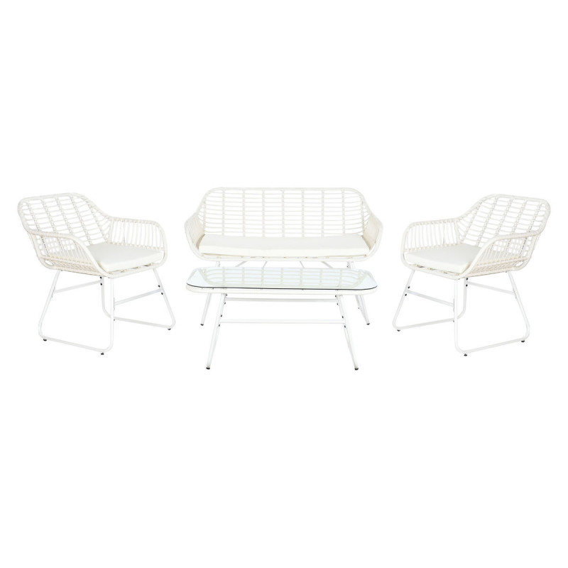 Ensemble Canapé  Table DKD Home Decor Métal rotin synthétique 124 x 74 x 84 cm