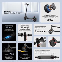 Trottinette électrique - XIAOMI - Electric Scooter 4 Lite 2nd Gen - Pneus 10 - 600W Max - 10,4Ah - Autonomie 25km