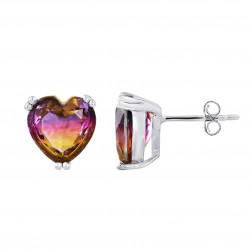 Boucles d'Oreilles motif "CUR"  BICOLORE 