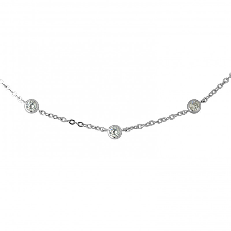 Collier "7 LOVE"  Chaine en alternance avec 7 Oxydes de Zirconium 
