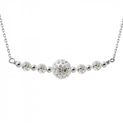 Collier Prestige Cristal 4 Boules Cristal 4 mm Blanc 