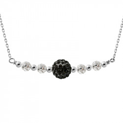 Collier Prestige Cristal 4 Boules Cristal 4 mm Blanc 