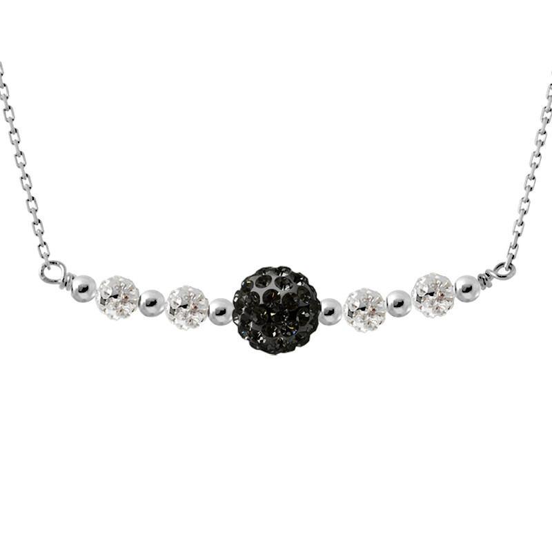 Collier Prestige Cristal 4 Boules Cristal 4 mm Blanc 