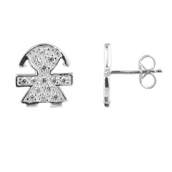 Boucles d'Oreilles"Cable" entièrement sertie de Oxydes de Zirconium