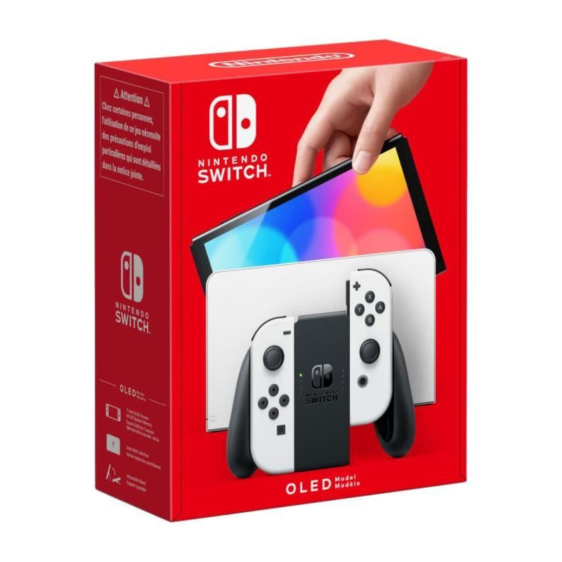 Console Nintendo Switch (modele OLED) : Nouvelle version, Couleurs Intenses, Ecran 7 pouces - avec un Joy-Con Blanc