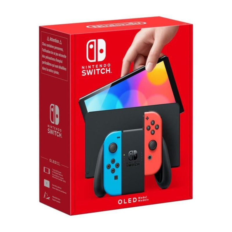 Console Nintendo Switch (modele OLED) : Nouvelle version, Couleurs Intenses, Ecran 7 pouces - avec un Joy-Con Neon