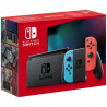 Console Nintendo Switch avec un Joy-Con rouge néon et un Joy-Con bleu néon