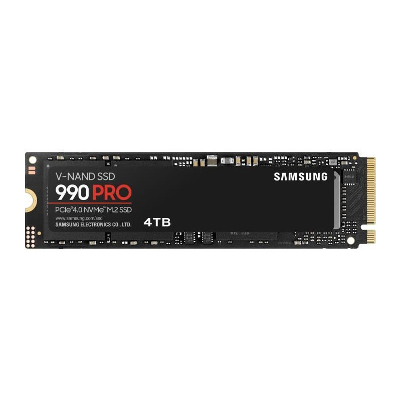SAMSUNG - 990 PRO - Disque SSD Interne - 4 To - PCIe 4.0 - NVMe 2.0 - M2 2280 - Jusqu'a 7450 Mo/s (MZ-V9P4T0BW)