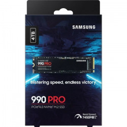 SAMSUNG - 990 PRO - Disque SSD Interne - 4 To - PCIe 4.0 - NVMe 2.0 - M2 2280 - Jusqu'a 7450 Mo/s (MZ-V9P4T0BW)
