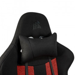 CORSAIR - Chaise bureau - Fauteuil Gaming - TC100 RELAXED - Tissu - Ergonomique - Accoudoirs réglables - Noir/Rouge (CF-990001