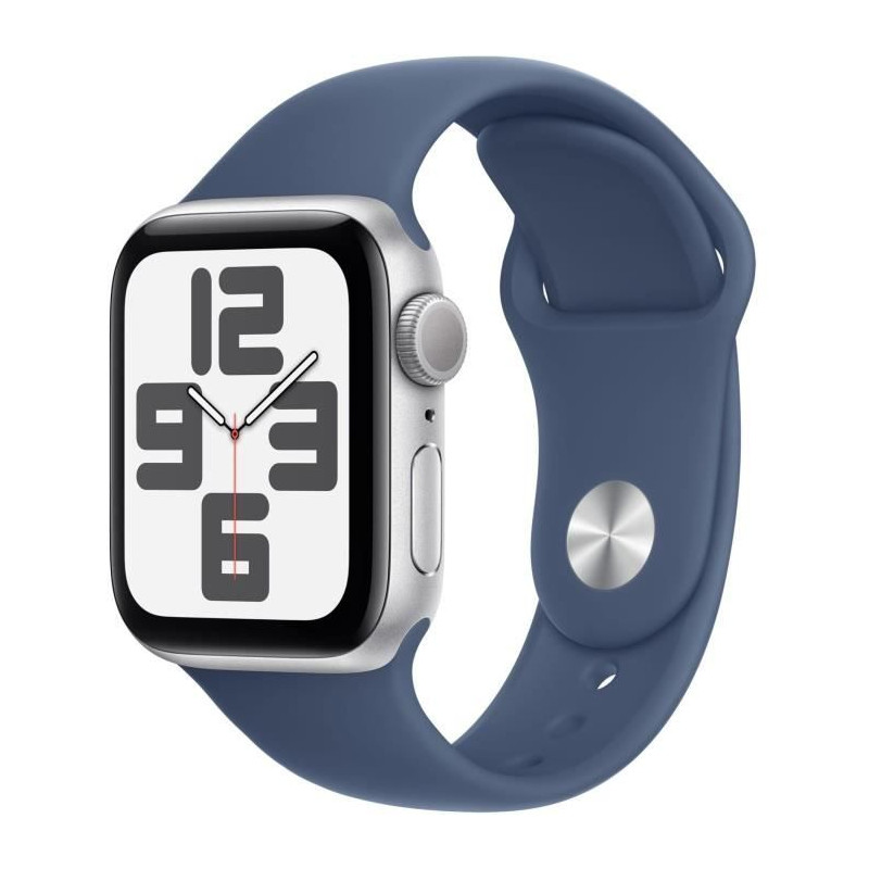 Apple Watch SE GPS - 40mm - Boîtier Silver Aluminium - Bracelet Denim Sport Band - S/M