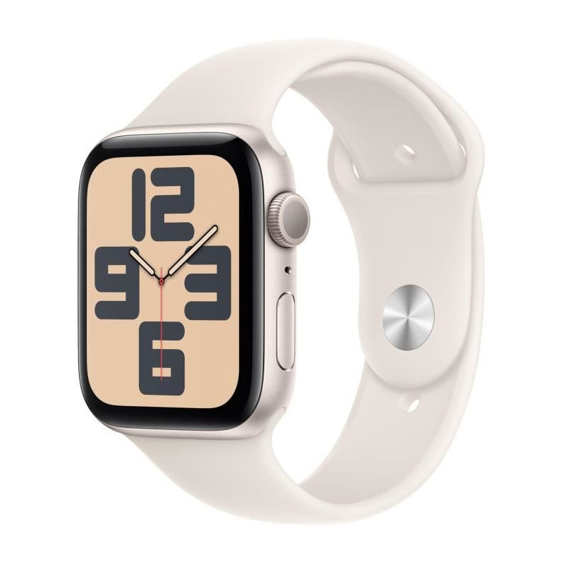 Apple Watch SE GPS - 44mm - Boîtier Starlight Aluminium - Bracelet Starlight Sport Band - M/L