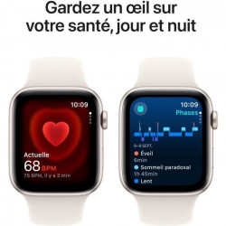Apple Watch SE GPS - 44mm - Boîtier Starlight Aluminium - Bracelet Starlight Sport Band - M/L