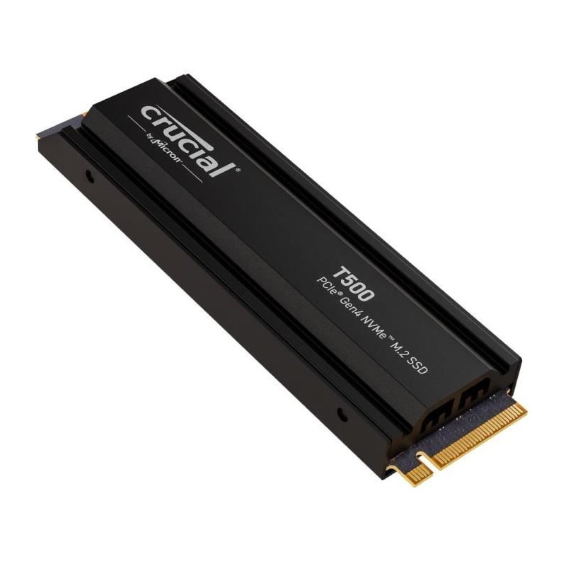 Crucial T500 SSD 2To PCIe Gen4 NVMe M.2 PS5 SSD Interne Gaming avec Dissipateur, compatible PlayStation 5 - CT2000T500SSD5