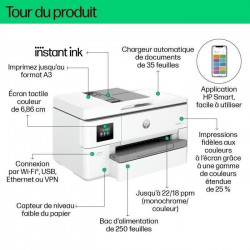 Imprimante HP OfficeJet Pro 9720e A3 Tout-en-un recto-verso, 3 mois Instant Ink inclus avec HP