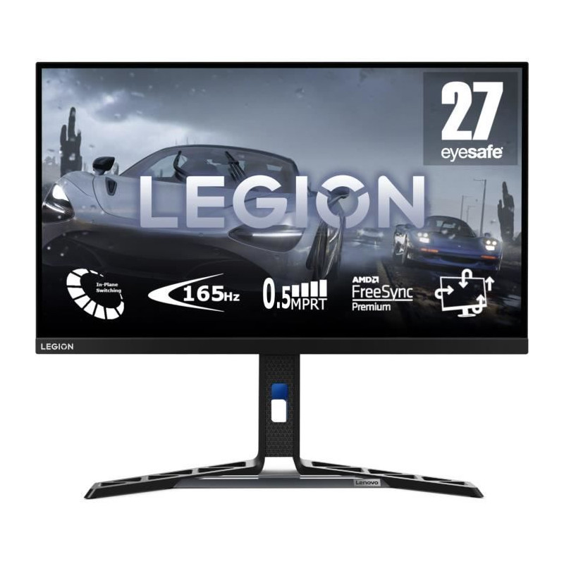 Ecran PC Gamer LENOVO Legion Y27-30 - 27 FHD 1920x1080 IPS - 165 Hz - 0.5 ms - HDMI - Port Diplay - USB Hub - AMD FreeSync Pre