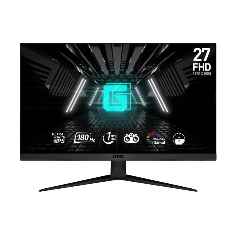 Écran PC Gamer - MSI - G2712F - 27 - Dalle Fast IPS - FHD - 1 ms - 180 Hz - Adaptive Sync - DP  HDMI - Compatible VESA
