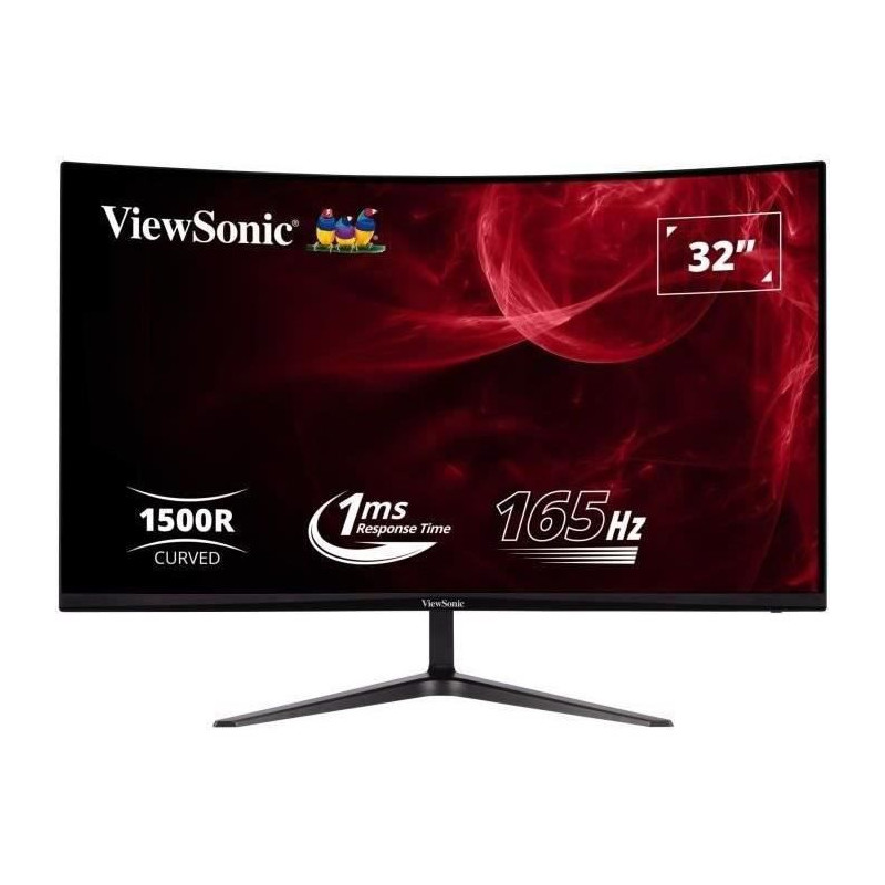Ecran PC Gamer Incurvé - VIEWSONIC VX3218 - PC - MHD - 32 FHD - Dalle VA - 1 ms - 165Hz - DisplayPort - AMD FreeSync
