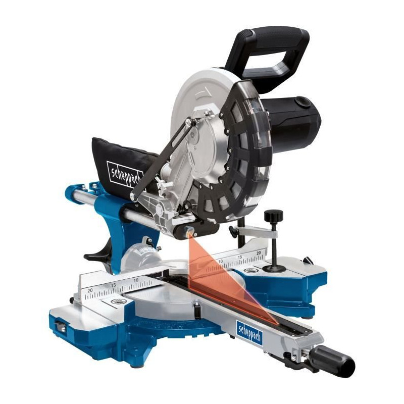 Scie a onglet radiale SCHEPPACH 255 mm - 2000W)  2 lames carbure (48 dents et 60 dents) - HM254