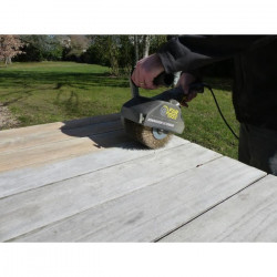 FARTOOLS   Rénovateur REX120C  brosse lanieres abrasives et fibre synthétique  Pour bois et métal - Surfaces planes ou compl