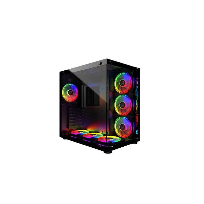 MRED - Boîtier PC Gamer ATX - Noir RGB Crystal Sea