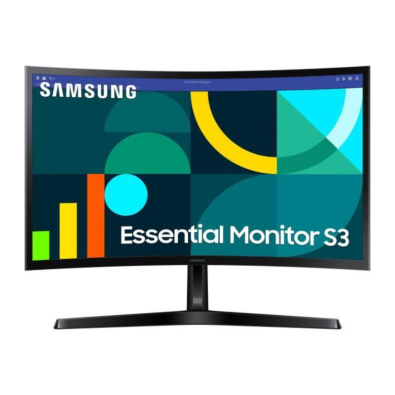 Écran PC - SAMSUNG - S27D366GAU - 27 FHD 1800R - Dalle VA - 100Hz - 4ms - 1 HDMI - Inclinable - Noir