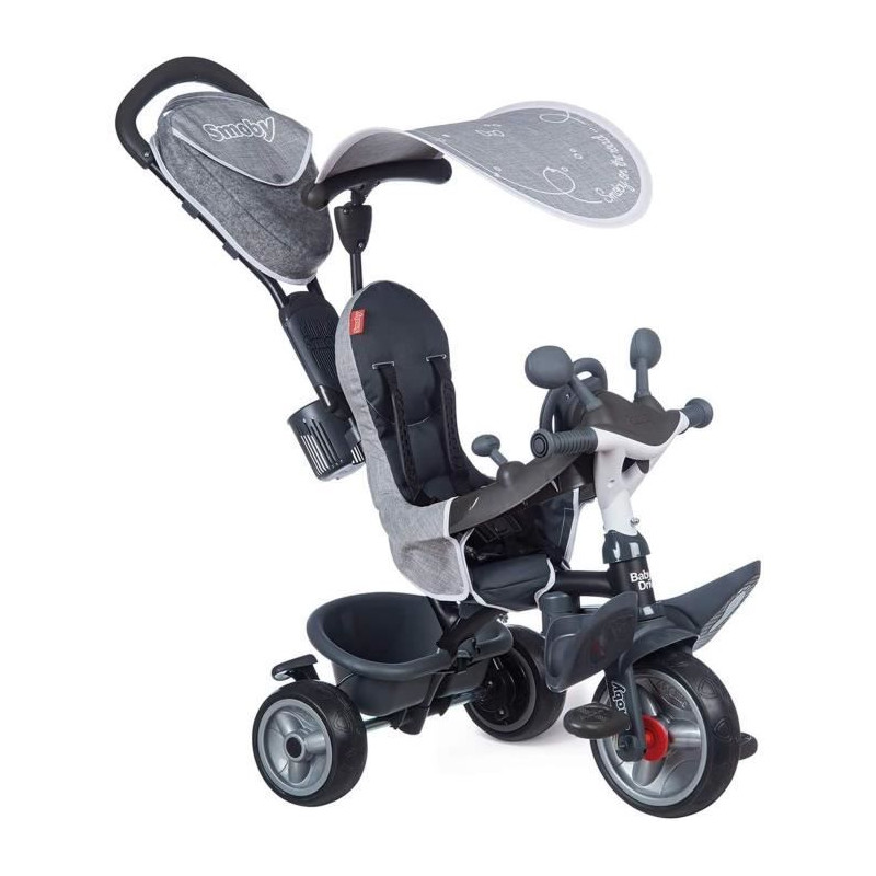 SMOBY Tricycle enfant évolutif Baby Driver Plus - Structure métal - Gris
