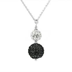 Collier Duo Cristal "BLACK  WHITE"  