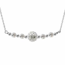 Collier Prestige Cristal 4 Boules Cristal 4 mm Blanc 