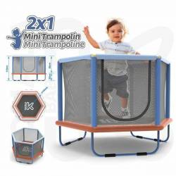 Trampoline pour Enfants avec Filet de Sécurité Ociotrends 140 X 110 CM