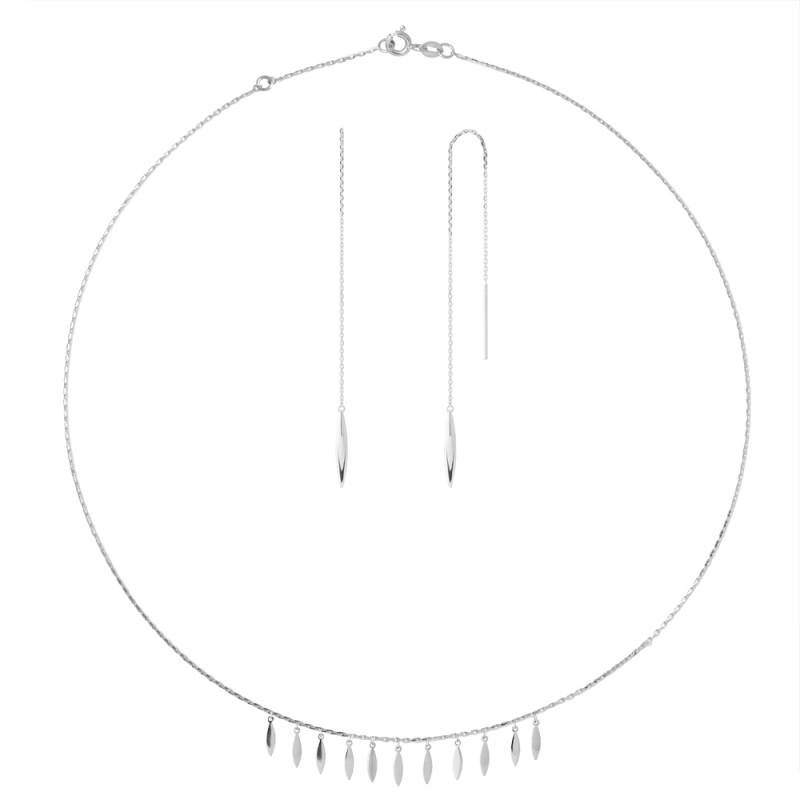 Parure Collier et Boucles d'Oreilles Pampilles  