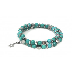 Bracelet d'allaitement pierre naturelle - Howlite Magnésite teintée