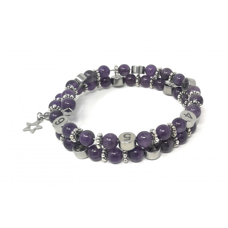 Bracelet d'allaitement pierre naturelle - Améthyste