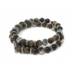 Bracelet d'allaitement pierre naturelle - Oeil du tigre Marron
