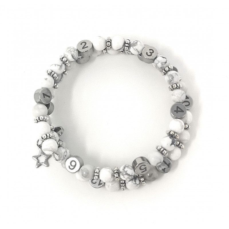 Bracelet d'allaitement pierre naturelle - Howlite Magnésite