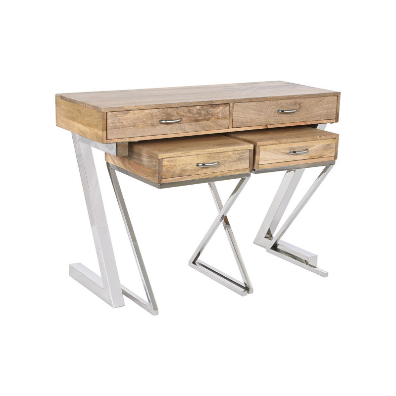 Ensemble de meubles Home ESPRIT Marron Argenté Acier Bois de manguier 110 x 40 x 76 cm (3 Pièces) Ensemble de meubles Home ESPRIT Marron Argenté Acier Bois de manguier 110 x 40 x 76 cm (3 Pièces)