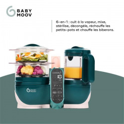 Babymoov Nutribaby - Robot Multifonctions 6 en 1 - Cuiseur-vapeur/Mixeur, Opal Green