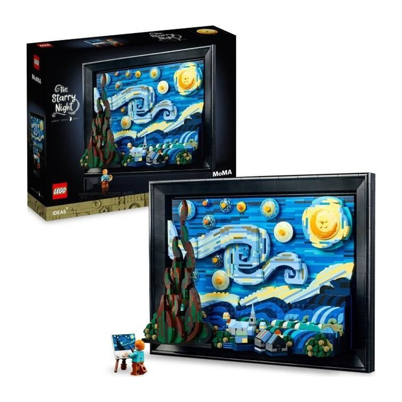 LEGO Ideas 21333 Vincent Van Gogh - La Nuit Étoilée, Reproduction de Tableau sur Toile