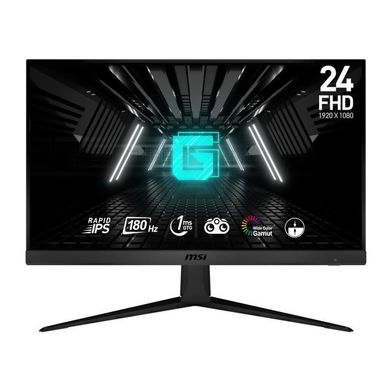 Écran PC Gamer - MSI - G2412F - 24 - Dalle Fast IPS - FHD - 1 ms - 180 Hz - Adaptive Sync - DP  HDMI - Compatible VESA